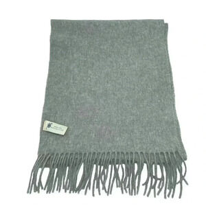Portolano cashmere grey fringed scarf